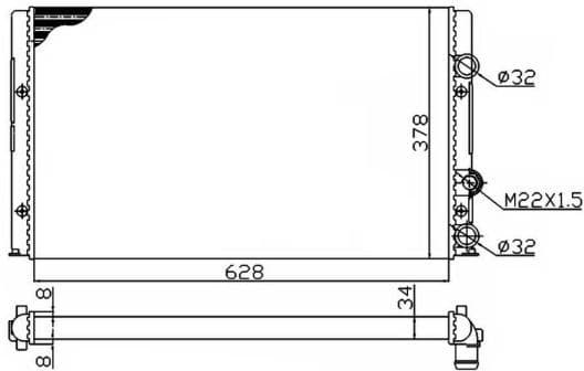 Radiator, engine cooling Economy Class 50457A