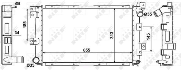 Radiator, engine cooling 58061