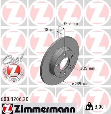 Brake Disc COAT Z 600.3206.20