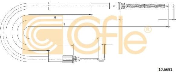 Cable Pull, parking brake 10.6691