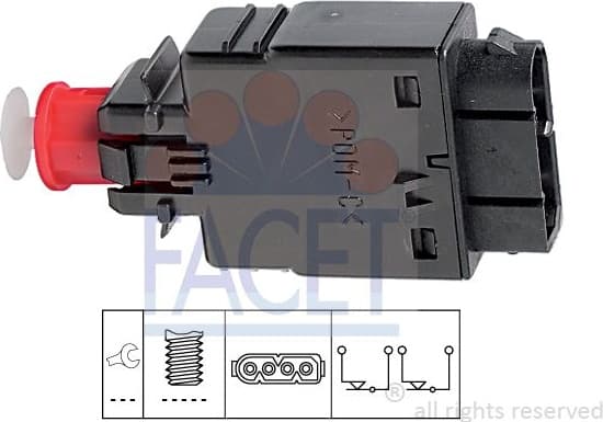Stop Light Switch Made in Italy - OE Equivalent 7.1081 - image 2
