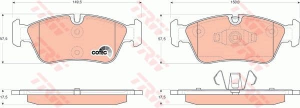 Brake pads front, Top Quality GDB1625