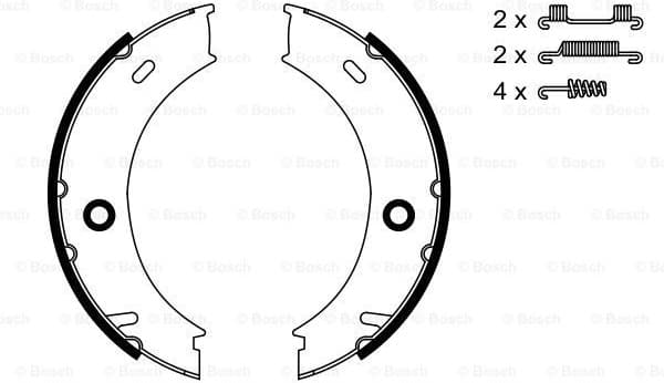Brake Shoe Set, parking brake 0986487611