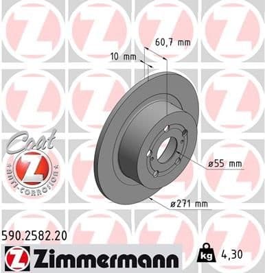 Brake Disc COAT Z 590.2582.20