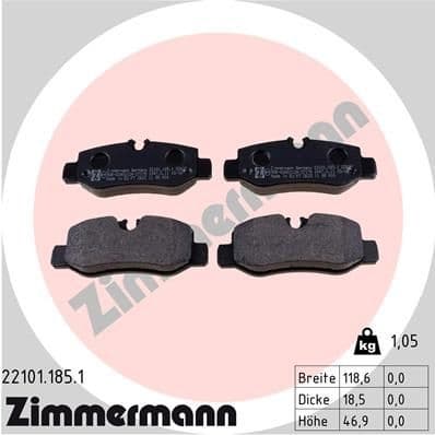 Brake Pad Set, disc brake 22101.185.1