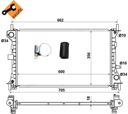 Radiator, engine cooling EASY FIT 509615