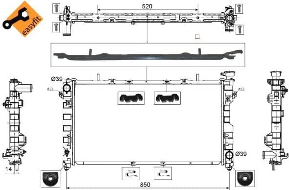 Radiator, engine cooling EASY FIT 53734 - image 4