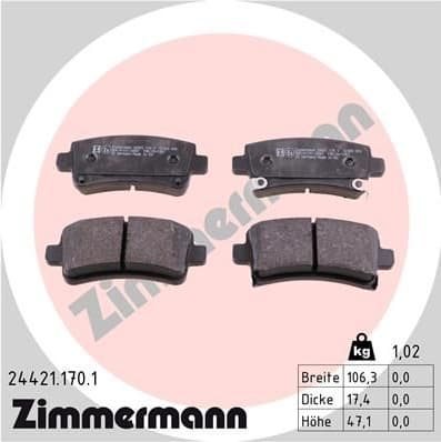 Brake Pad Set, disc brake 24421.170.1