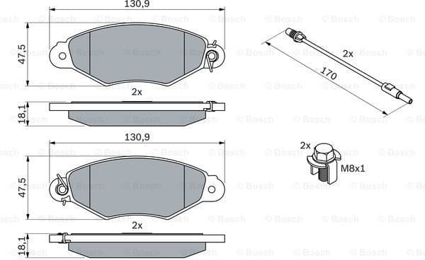 Brake Pad Set, disc brake 0986424455 - image 7