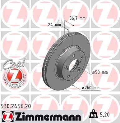 Brake Disc COAT Z 530.2456.20