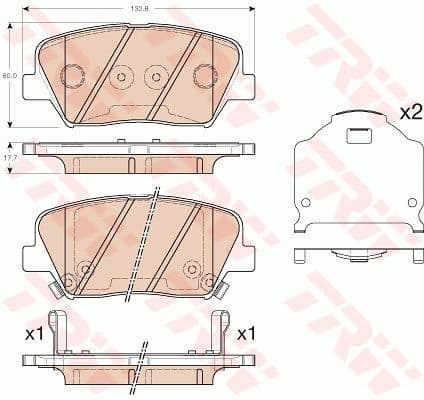 Brake Pad Set, disc brake COTEC GDB3549