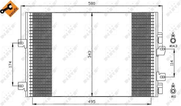 Condenser, air conditioning EASY FIT 35543