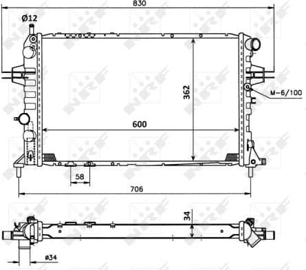 Radiator, engine cooling 53898
