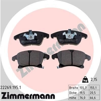 Brake Pad Set, disc brake 22269.195.1