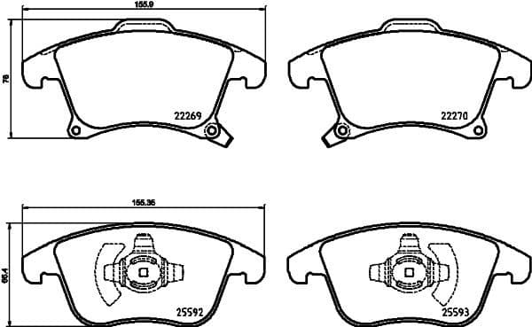 Brake pads front, Top Quality P24173