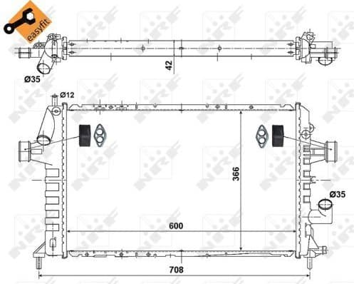 Radiator, engine cooling EASY FIT 506616