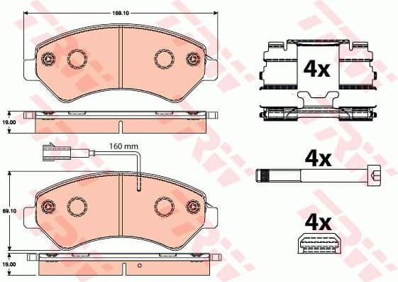 Brake pads front, Top Quality GDB2072