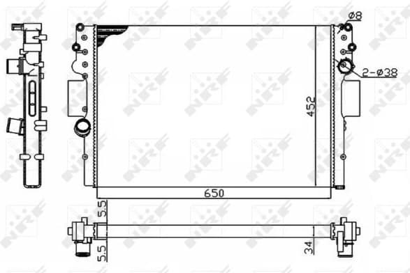 Radiator, engine cooling Economy Class 53614A
