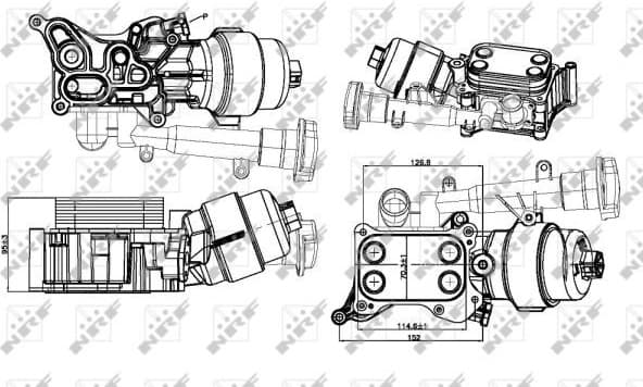 Housing, oil filter 31326