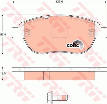 Brake Pad Set, disc brake COTEC GDB1624