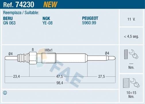 Glow Plug 74230