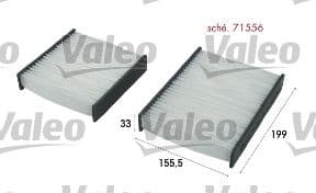 Filter, cabin air VALEO ESSENTIAL 715556