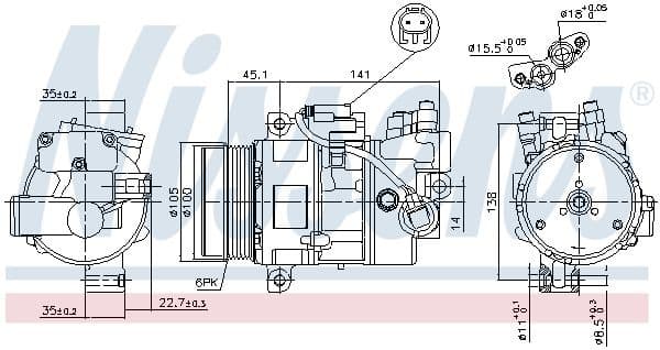 Compressor, air conditioning ** FIRST FIT ** 89043