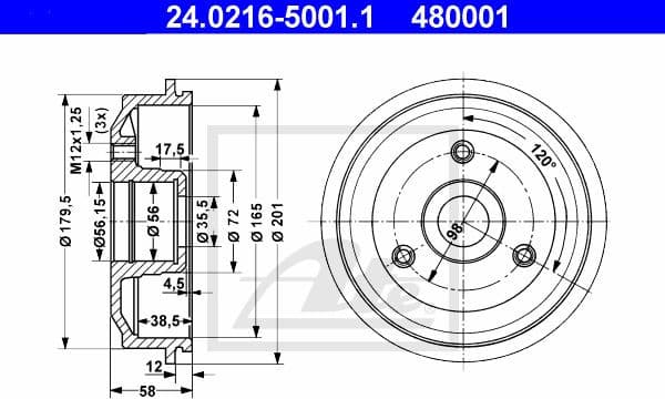 Brake Drum 24.0216-5001.1 - image 2