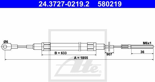 Cable Pull, parking brake 24.3727-0219.2