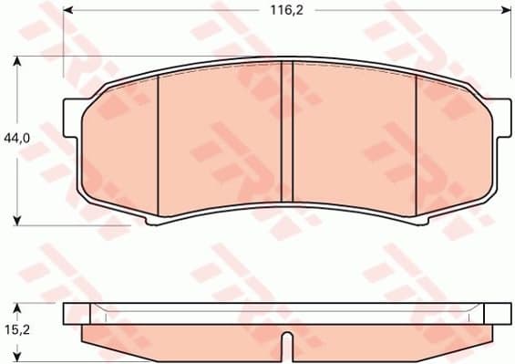 Brake Pad Set, disc brake COTEC GDB3464