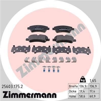 Brake Pad Set, disc brake 25603.175.2