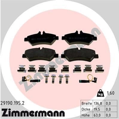 Brake Pad Set, disc brake 29190.195.2