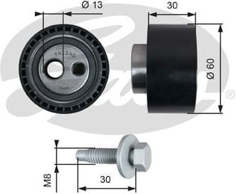 Tensioner Pulley, timing belt PowerGrip™ T41140