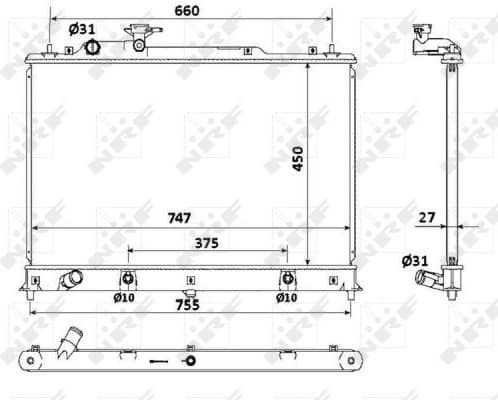 Radiator, engine cooling 53904