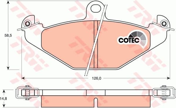 Brake Pad Set, disc brake COTEC GDB1041