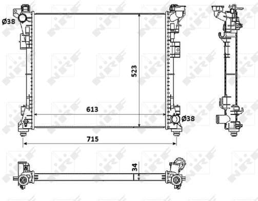 Radiator, engine cooling 53900