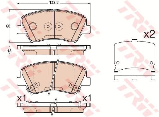 Brake pads front, Top Quality GDB3552