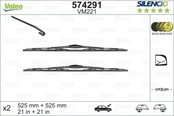 Wiper Blade SILENCIO CONVENTIONAL SET 574291