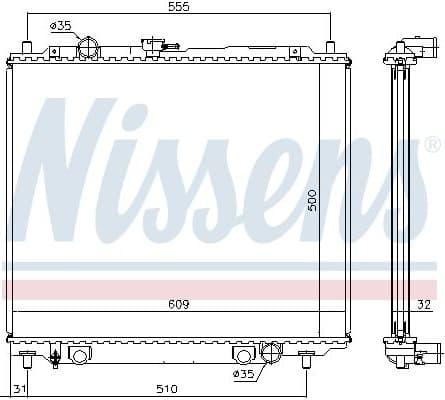 Radiator, engine cooling 62801