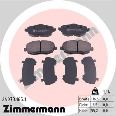 Brake Pad Set, disc brake 24073.165.1