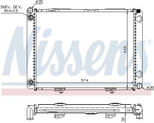 Radiator, engine cooling 62734A