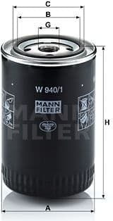 Filter, operating hydraulics W940/1