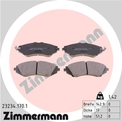 Brake Pad Set, disc brake 23234.170.1