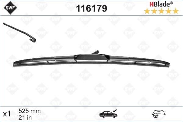 Wiper Blade DAS ORIGINAL HBLADE 116179