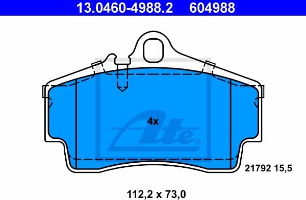 Brake Pad Set, disc brake 13.0460-4988.2 - image 2