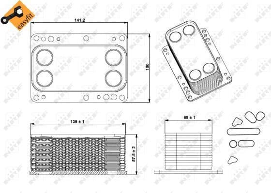 Oil Cooler, engine oil EASY FIT 31339
