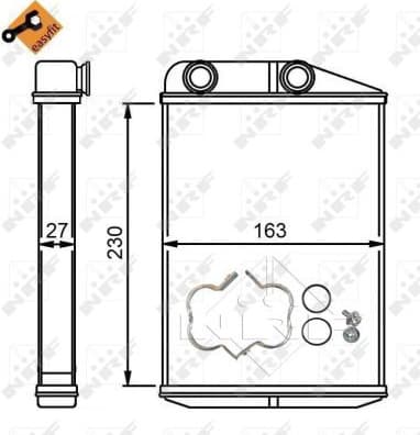 Heat Exchanger, interior heating EASY FIT 54309