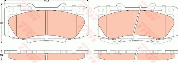 Brake Pad Set, disc brake COTEC GDB3528