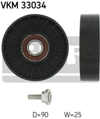 Deflection/Guide Pulley, V-ribbed belt VKM 33034