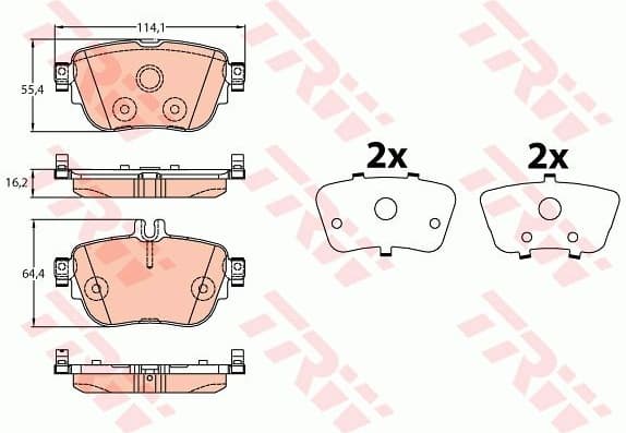 Brake pads rear, Top Quality GDB2155